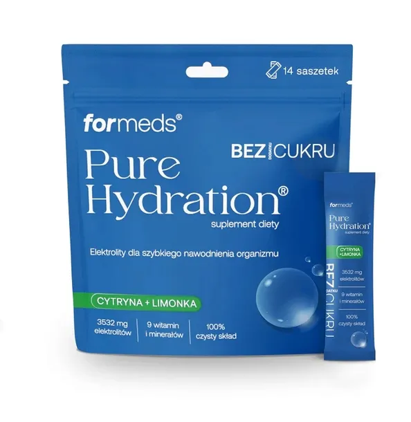 Zestaw 2x ForMeds Pure Hydration Cytryna z Limonką 14 sasz. ELEKTROLITY