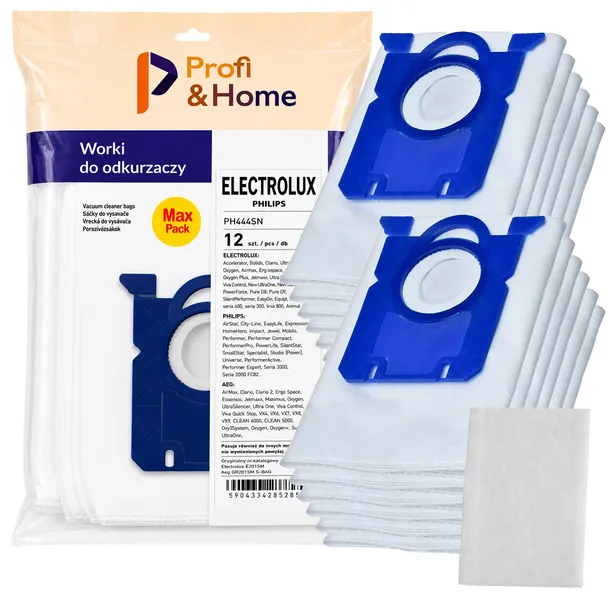 12x WORKI DO ODKURZACZA ELEKTROLUX PHILIPS BAG ELECTROLUX ZAMIENNIK + FILTR