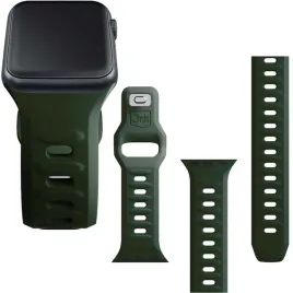 42-44-45-49-mm-dark-green-3mk-silicone-watch-strap-for-app