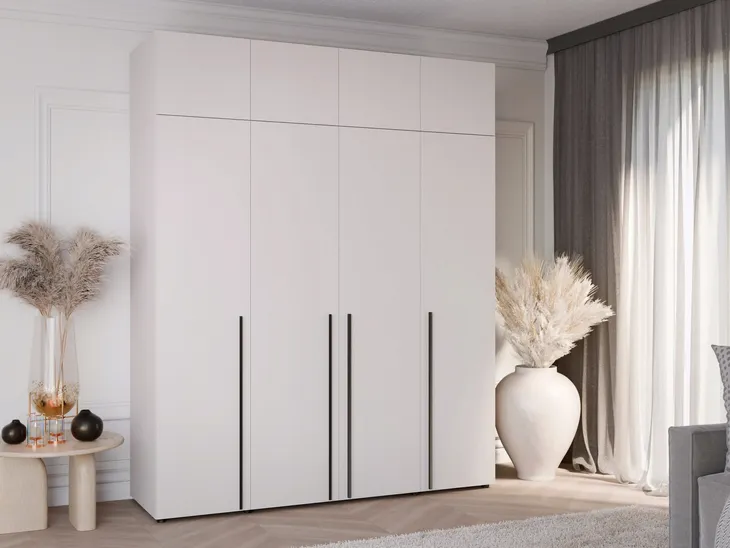 Szafa czterodrzwiowa z nadstawką DOMINO 200 cm 4 drzwi cashmere kaszmir