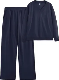 prazkowany-damski-komplet-dresowy-v-neck-wygodny-granatowy-rozmiar-s