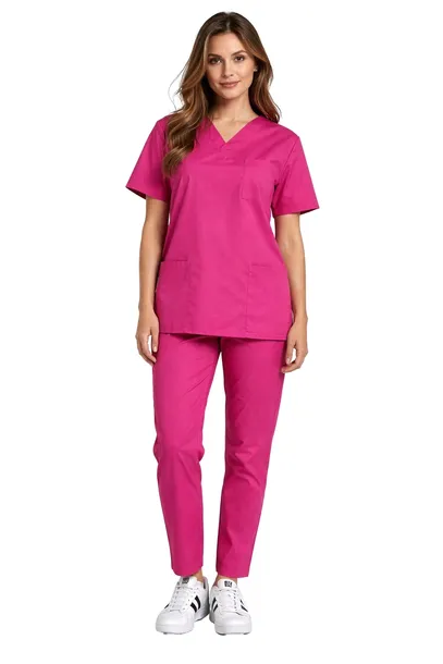 Komplet medyczny damski scrubs komfort i wygoda uniform amarant rozm. XS