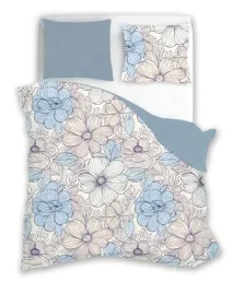posciel-flanelowa-160x200-pure-flannel-niebieska-bezowa-kwiaty-faro
