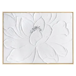obraz-90x60-bialy-recznie-malowany-na-plotnie-oprawiony-w-rame