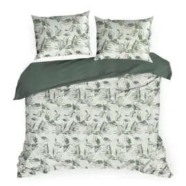 posciel-z-mikrowlokna-140x200-donna-zielona-z-motywem-lisci