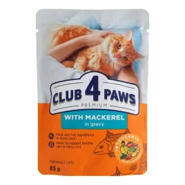 club-4-paws-premium-mokra-karma-dla-kotow-makrela-w-sosie-85-g