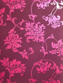 tapeta-satynowy-ornament-rozowa-winylowa-na-papierze-liscie-polysk