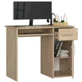 biurko-komputerowe-male-dab-sonoma-mlodziezowe-szuflada-3-polki-90-cm-stan-nowy