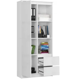 regal-mlodziezowy-80-bialy-polysk-szuflady-7-polek