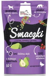 syta-micha-smaczki-dla-psa-z-kaczka-zurawina-i-gruszka-80g-treserki