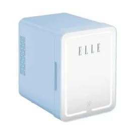 mini-lodowka-z-lusterkiem-do-makijazu-led-elle-4l-niebieska