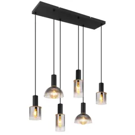 elegancka-lampa-wiszaca-do-salonu-czarna-dymne-klosze-szklane