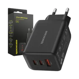 ladowarka-sieciowa-spacecase-65w-gan-3x-usb-c-usb-a-czarna