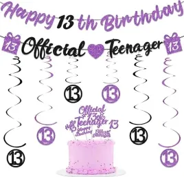 dekoracje-urodzinowe-13-urodziny-happy-birthday-girlanda-topper-fiolet