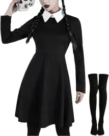 sukienka-wednesday-addams-m-kostium-halloween-przebranie-z-podkolanowkami