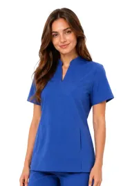 bluza-medyczna-damska-ze-stojka-chabrowa-casual-premium-roz-s