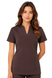 bluza-medyczna-damska-ze-stojka-czekolada-casual-premium-roz-xl