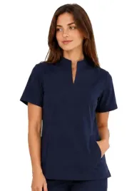 bluza-medyczna-damska-ze-stojka-ciemny-granat-casual-premium-roz-s