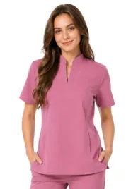 bluza-medyczna-damska-ze-stojka-brudny-roz-casual-premium-roz-3xl