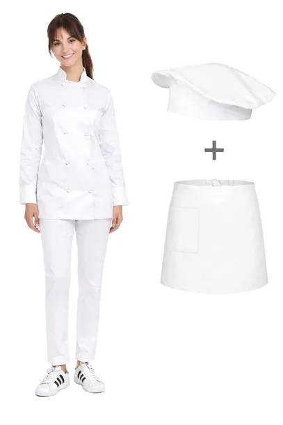 Damski kompletny uniform kucharski zestaw 4 - częściowy roz. M