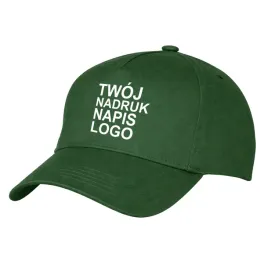 czapka-z-daszkiem-pieciopanelowa-zielona-butelka-z-twoim-nadrukiem-logo