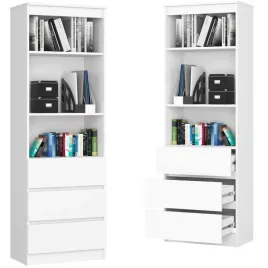regal-biurowy-180x60-cm-bialy-3-szuflady-3-polki-na-ksiazki-dekoracje