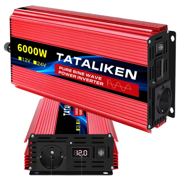 Przetwornica Napięcia Samochodowa SINUS Konwerter DC/AC 12V 230V 6000W
