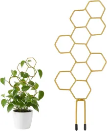 kratka-do-roslin-pnacych-35-cm-podpora-metalowa-plaster-miodu-zlota
