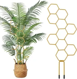 kratka-do-roslin-pnacych-35-cm-podpora-metalowa-plaster-miodu-zlota