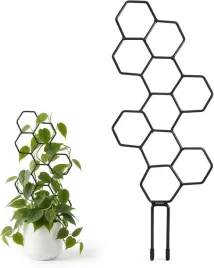 kratka-do-roslin-pnacych-35-cm-podpora-metalowa-plaster-miodu-czarna
