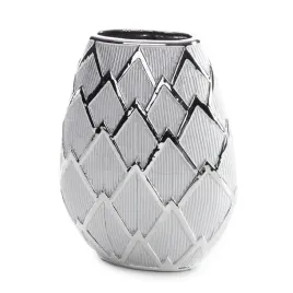 wazon-ceramiczny-saela-25x34-cm-srebrny-geometryczny-wzor