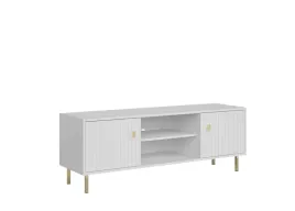 szafka-rtv-piano-2d-biala-ryflowane-fronty-zlote-nozki-140-cm