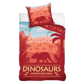 posciel-bawelniana-dinozaury-adventure-park-140x200-70x90-czerwona