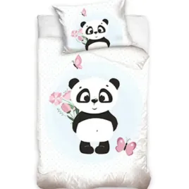 posciel-bawelniana-panda-90x120-40x60-kwiaty-motyle-do-lozeczka