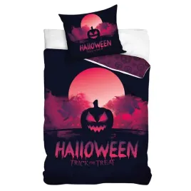 posciel-bawelniana-160x200-halloween-dynia-czarno-rozowa-70x80