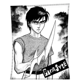 koc-parasyte-anime-flanelowy-czarno-bialy-z-motywem-wojownika