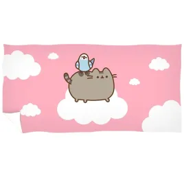 recznik-dzieciecy-pusheen-70x140-z-kotkiem-na-chmurce-kolorowy