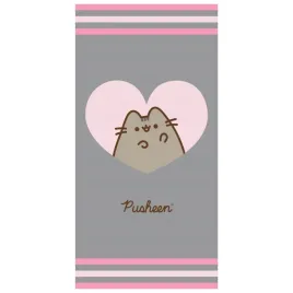 recznik-pusheen-70x140-szary-z-rozowym-sercem-i-kotkiem-licencyjny