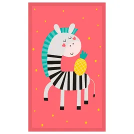 recznik-dzieciecy-zebra-bawelniany-rozowy-do-lazienki-przedszkola