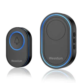 wesstun-dzwonek-bezprzewodowy-zasieg-ip67-wodoodporny-39-melodii-czarny