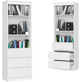 regal-biurowy-bialy-polysk-180x60-3-szuflady-3-polki-na-ksiazki-dekoracje