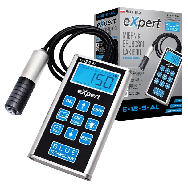 Miernik grubości lakieru Czujnik Tester E-12-S-AL Stal Aluminium Ocynk PRO