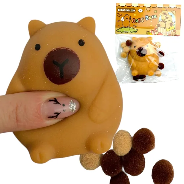 GNIOTEK GNIOTKI ANTYSTRESOWE SQUISHY KAPIBARA SENSORYCZNA ZABAWKA KAPIBARA