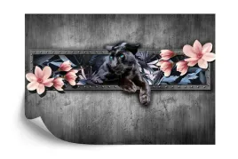 fototapeta-pantera-z-kwiatami-magnolii-vinyl-gladki-460x300