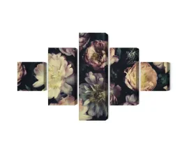 obraz-wieloczesciowy-bukiet-kolorowych-kwiatow-w-stylu-vintage-canvas-natur