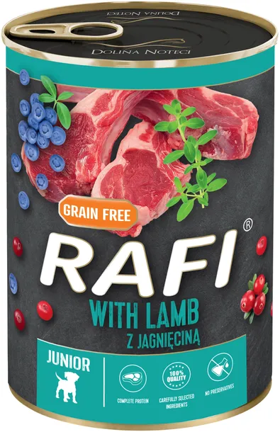 RAFI JUNIOR MOKRA KARMA JAGNIĘCINA PUSZKA 400G DOLINA NOTECI