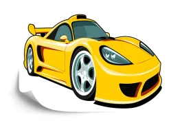 fototapeta-bajkowy-zolty-samochod-vinyl-strukturalny-520x318