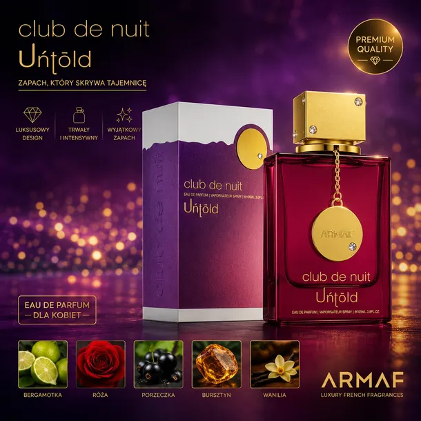 Armaf Club de Nuit Untold 105ml Damskie Perfumy Arabskie WYPRZEDAŻ