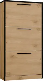 szafka-na-buty-dab-artisan-czarne-obrzeza-60-cm-3-uchylne-drzwi
