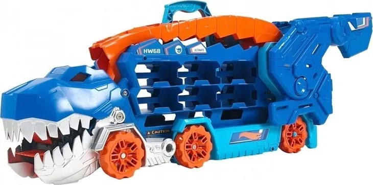 HOT WHEELS T-REX MEGA TRANSPORTER TORY WYŚCIGOWE HNG50 ZESTAW DO ZABAWY